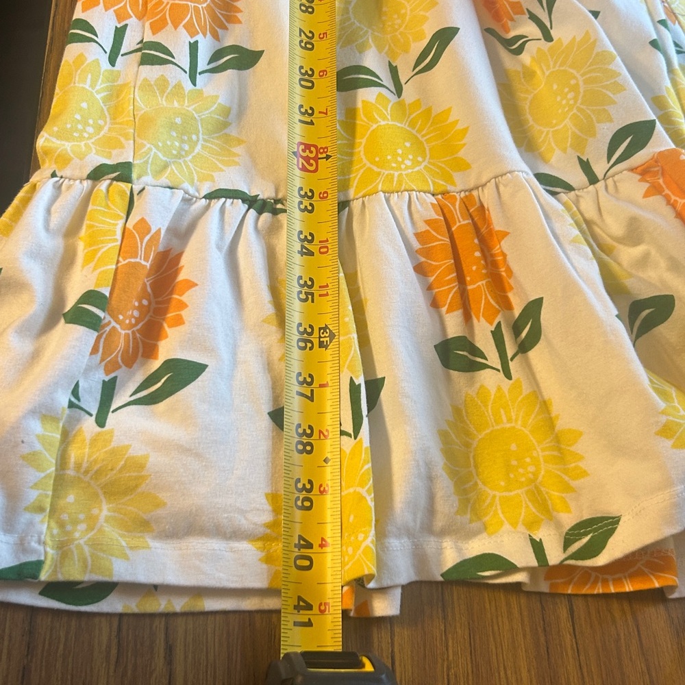 M+A‎ Lounge Sunflower Midi Dress Boho Cottagecore Puff Sleeve Summer Sundress S - Picture 9 of 9